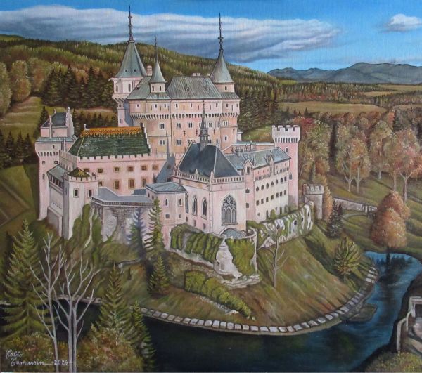 Bojnice Castle painting by Italian artis Fabio Tamussin