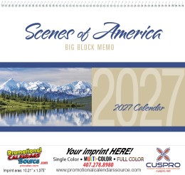 Scenes of America Big Block Memo Promotional Calendar  promotional calendar – America Scenic Calendars – 2026