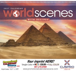 World Scenes with Recipe Promotional Calendar  promotional calendar – World Travel Calendars – 2026