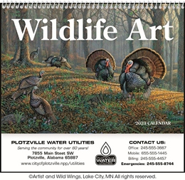 Wildlife Art Pocket Calendar Custom Printed, Size 8x13 promotional calendar – Pocket Wall Calendars – 2026