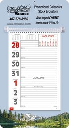 Large Numbers Promotional Weekly Memo Calendar  - Mountains promotional calendar – Memo Style Calendars – 2026