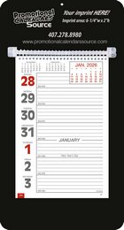 Promotional Big Numbers Weekly Memo Calendar  - Black promotional calendar – Memo Style Calendars – 2026