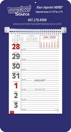 Promotional Big Numbers Weekly Memo Calendar  - Blue promotional calendar – Memo Style Calendars – 2026