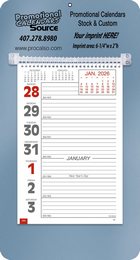 Promotional Big Numbers Weekly Memo Calendar  - Metallic Blue promotional calendar – Memo Style Calendars – 2026