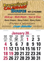 Full-Color vinyl header imprint Stick-Up Calendar, Red & Black Grid promotional calendar – Full Color Stick-Up Calendars – 2026