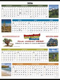 Poster Year-In-View Scenic Calendar – Span-A-Year - 22" × 29" promotional calendar – Custom Poster Calendars – 2026