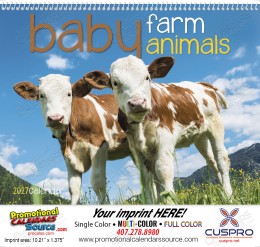 2027 Baby Farm Animals Calendar – Adorable Animal Photography, Custom Printed, Spiral Binding, Perfect for Home & Gifts promotional calendar – Animal Babies Calendars – 2026