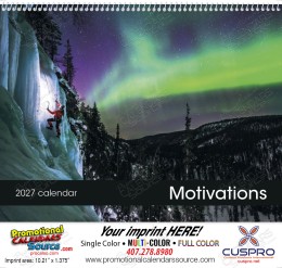 2027 Motivations Calendar – Inspirational Quotes & Artwork, Custom Printed, Spiral Binding promotional calendar – Motivational Calendars – 2026