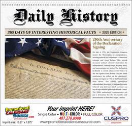 Daily American History Facts Calendar, Spiral promotional calendar – Patriotic Calendars – 2026