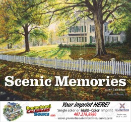 Scenic Memories Illustrations Calendar, 2023, Stapled promotional calendar – Art Themed Calendars – 2026