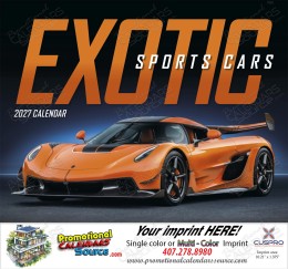 Exotic Sports Cars Promotional Calendar  Stapled promotional calendar – Cars Calendars – 2026