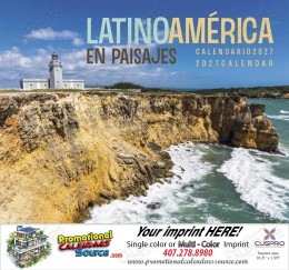 Latinoamerica en Paisajes Promotional Calendar  Stapled promotional calendar – World Travel Calendars – 2026