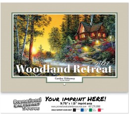 Woodland Retreats Wall Calendar  - Stapled promotional calendar – Homes Calendars – 2026