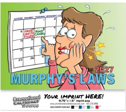 Murphy s Laws Wall Calendar  - Stapled promotional calendar – Humorous Calendars – 2026