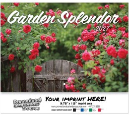 2027 Garden Splendor Wall Calendar – Beautiful Floral & Nature Scenes, Stapled for Easy Hanging promotional calendar – Gardens Calendars – 2026