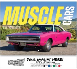 2027 Muscle Cars Wall Calendar – Classic American Cars, High-Quality Stapled Binding promotional calendar – Cars Calendars – 2026