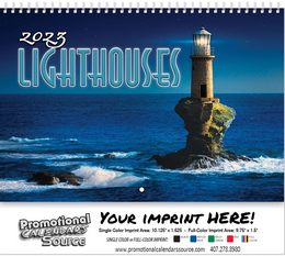 Lighthouses Wall Calendar  - Spiral promotional calendar – Landmarks Calendars – 2026