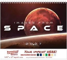 Space Wall Calendar, Stitched, Metallic Foil Stamped Ad, 2027 promotional calendar – Scenic Travel Calendars – 2026