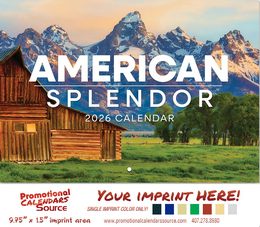 America Splendor Promotional Wall Calendar  - Stapled - Foil Stamped Ad Copy promotional calendar – America Scenic Calendars – 2026