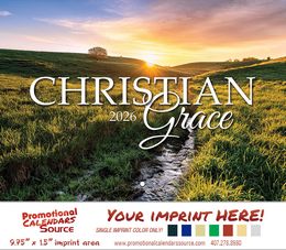 Christian Grace Stapled Wall Calendar with Metallic Foil Stamped Ad promotional calendar – Catholic Calendars – 2026