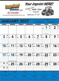 Contractor Planner Calendar Blue & Black 2027 promotional calendar – Contractor Calendars – 2026