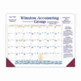 Desk Pad Calendar with Blue & Gold Grid & 2 Imprint Areas promotional calendar – Desk Pad Calendars – 2026