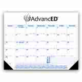 Custom Printed Desk Pad Calendar with Blue Grid - Customized, 22x17, Multi-Color Imprint promotional calendar – Desk Pad Calendars – 2026