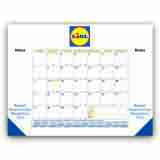 22x17 Desk Pad Calendar with Blue & Gold Grid & 3 Imprint Areas promotional calendar – Desk Pad Calendars – 2026