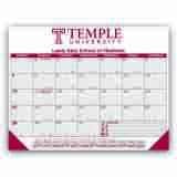 Promo Desk Pad Calendar with Burgundy & Gray Grid 22x17 promotional calendar – Desk Pad Calendars – 2026