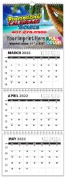 3 Month View 4 Panel Wall Calendar with Week Numbers 11x31.5 promotional calendar – 3 Month View Calendars – 2026