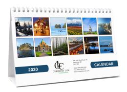 Custom Desk Tent Calendar size 8.5x5.5, Two Side Imprint, Spiral promotional calendar – Custom Desk Calendars – 2026