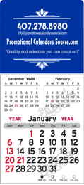 3-Month Stick-Up Calendar with Super Size Square Header promotional calendar – Classic Stick-Up Calendars – 2026