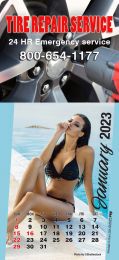 Large Header Stick-Up Calendar Full Color Imprint, Swimsuit Girls promotional calendar – Full Color Stick-Up Calendars – 2026
