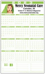 Large Plastic Write-on / Wipe-off Wall Calendar, Size 23"x38" Full-Color Imprint | 10 mil plastic promotional calendar – Large Plastic Calendars – 2026