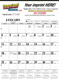 Contractor Wall Calendar w Full Color Ad Imprint, Black & White grid, Size 18"x24.5" promotional calendar – Contractor Calendars – 2026
