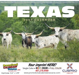 State of Texas Promotional Wall Calendar  Spiral promotional calendar – US States Calendars – 2026