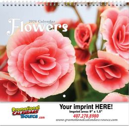 Flowers Splendor Calendar w Spiral Binding promotional calendar – Flowers Calendars – 2026