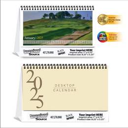 Golf Courses Desktop Calendar 8.25x5.25 White Tent promotional calendar – Tent Desk Calendars – 2026