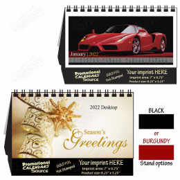 Fast Cars Desk Calendar With Foil Stamped Ad Copy promotional calendar – Tent Desk Calendars – 2026