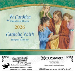 (Bilingual - Spanish / English) Catholic Faith Calendar 2027 with William Luberoff Biblical Artwork promotional calendar – Catholic Calendars – 2026
