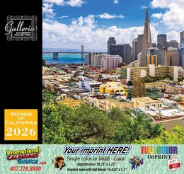 Scenes of California Calendar Stapled  promotional calendar – US States Calendars – 2026