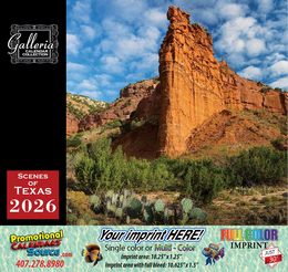 Scenes of Texas Calendar  promotional calendar – US States Calendars – 2026