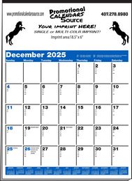 Large Contractor Calendar w Blue & Black Grid, 19.5x27 promotional calendar – Contractor Calendars – 2026