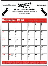 Large Contractor Bid Calendar w Red & Black Grid, 19.5x27 promotional calendar – Contractor Calendars – 2026