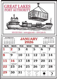 Memo Master Half Apron Calendar with 2-Color Red-Black Imprint 20.5x28.5 promotional calendar – Half-Apron Calendars – 2026