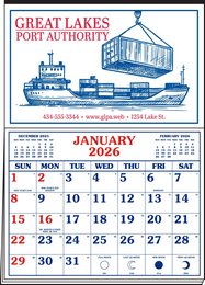 Memo Master Half Apron Calendar with 2-Color Red-Blue Imprint 20.5x28.5 promotional calendar – Half-Apron Calendars – 2026