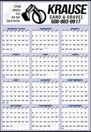 Large Year-In-View Wall Calendar, 27x39, Black imprint, UV Lamination Option promotional calendar – Year In View Calendars – 2026