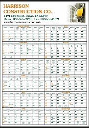 12 Month-In-View Calendar Custom Printed with Full-Color Ad, Size  22x34 promotional calendar – 12 Month View Calendars – 2026