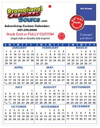 UV-Coated Year-At-A-Glance Plastic Calendar Card, Size 8.5x11 with Full-Color Imprint Two Sides - 10 pt. promotional calendar – Mid-Size Plastic Calendars – 2026
