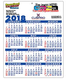 Year-View Plastic Calendar, Size 8.5x11, Full Color Imprint 2-Sides, 30pt. promotional calendar – Mid-Size Plastic Calendars – 2026